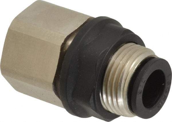 Legris - 3/8" Outside Diam, 3/8 NPT, Brass Push-to-Connect Tube Female Bulkhead - 290 Max psi - Apex Tool & Supply