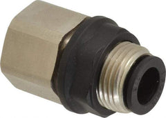 Legris - 3/8" Outside Diam, 3/8 NPT, Brass Push-to-Connect Tube Female Bulkhead - 290 Max psi - Apex Tool & Supply