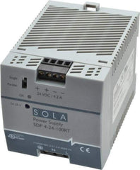 Sola/Hevi-Duty - 100 Watt, 4.20 Amp, 132 VAC, 264 VAC, 375 VDC Input, 24 to 28 VDC Output, DIN Rail Power Supply - Screw Terminal Connection, 1 Output, 2.85 Inch Wide x 3.8 Inch Deep x 2.95 Inch High, Up to 88% Efficiency, 14 to 140°F, Green LED Display - Apex Tool & Supply