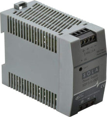 Sola/Hevi-Duty - 100 Watt, 5 Amp, 264 VAC, 375 VDC Input, 5 to 6 VDC Output, DIN Rail Power Supply - Screw Terminal Connection, 1 Output, 1.77 Inch Wide x 3.58 Inch Deep x 2.95 Inch High, Up to 80% Efficiency, 14 to 140°F, Green LED Display - Apex Tool & Supply