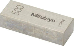 Mitutoyo - 0.5" Rectangular Steel Gage Block - Accuracy Grade AS-1, Includes Certificate of Inspection - Apex Tool & Supply