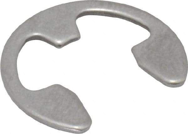 Rotor Clip - 7.7mm Groove Diam, 3/8" Shaft Diam, Passivated Stainless Steel, E Style External Retaining Rings - 0.039" Groove Width, 0.036" Groove Depth, 0.035" Ring Thickness, Grade 15-7 Grade 632 - Apex Tool & Supply