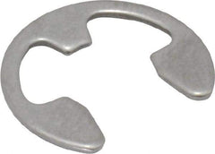 Rotor Clip - 7.7mm Groove Diam, 3/8" Shaft Diam, Passivated Stainless Steel, E Style External Retaining Rings - 0.039" Groove Width, 0.036" Groove Depth, 0.035" Ring Thickness, Grade 15-7 Grade 632 - Apex Tool & Supply
