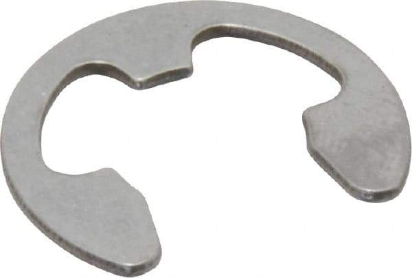 Rotor Clip - 10.06mm Groove Diam, 1/2" Shaft Diam, Passivated Stainless Steel, E Style External Retaining Rings - 0.046" Groove Width, 0.052" Groove Depth, 0.042" Ring Thickness, Grade 15-7 Grade 632 - Apex Tool & Supply