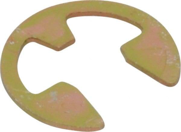 Rotor Clip - 5.33mm Groove Diam, 1/4" Shaft Diam, Cadmium-Plated Steel, E Style External Retaining Rings - 0.029" Groove Width, 0.02" Groove Depth, 0.025" Ring Thickness, Grade 1060-1090 - Apex Tool & Supply