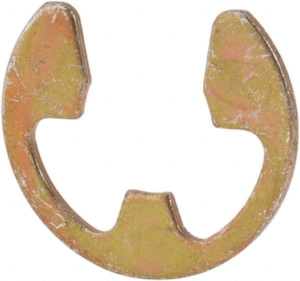 Rotor Clip - 7.7mm Groove Diam, 3/8" Shaft Diam, Cadmium-Plated Steel, E Style External Retaining Rings - 0.039" Groove Width, 0.036" Groove Depth, 0.035" Ring Thickness, Grade 1060-1090 - Apex Tool & Supply
