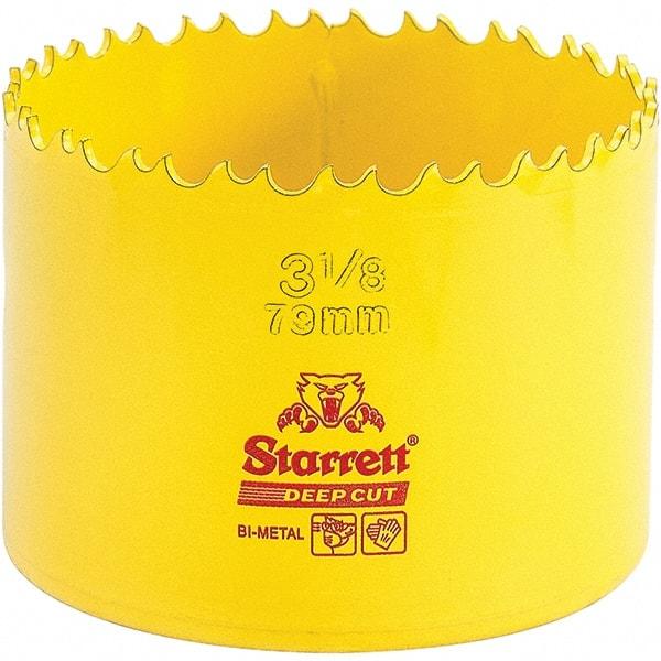 Starrett - 3-1/8" Diam, 2" Cutting Depth, Hole Saw - High Speed Steel Saw, Toothed Edge - Apex Tool & Supply