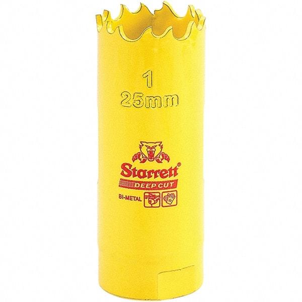 Starrett - 1" Diam, 2" Cutting Depth, Hole Saw - High Speed Steel Saw, Toothed Edge - Apex Tool & Supply