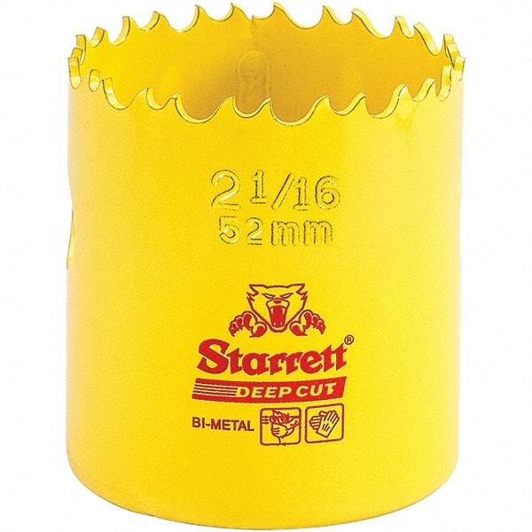 Starrett - 2-1/16" Diam, 2" Cutting Depth, Hole Saw - High Speed Steel Saw, Toothed Edge - Apex Tool & Supply
