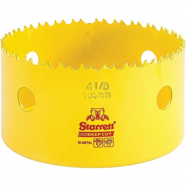 Starrett - 4-1/8" Diam, 2" Cutting Depth, Hole Saw - High Speed Steel Saw, Toothed Edge - Apex Tool & Supply