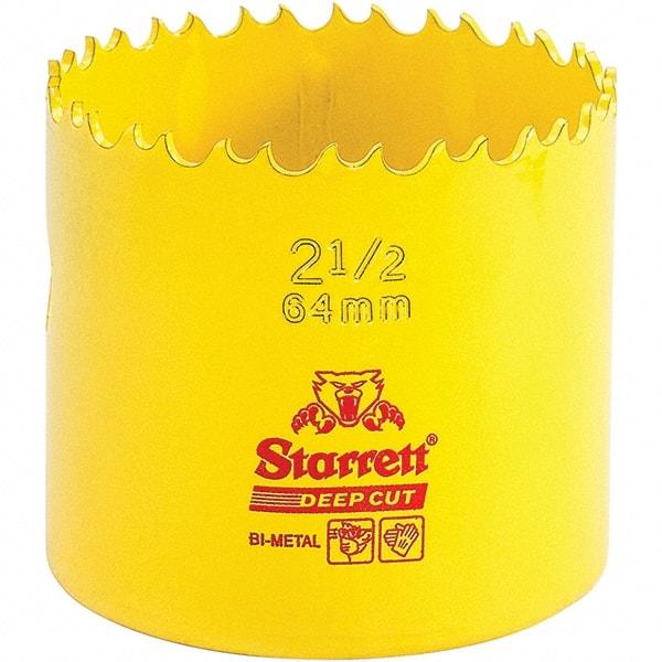 Starrett - 2-1/2" Diam, 2" Cutting Depth, Hole Saw - High Speed Steel Saw, Toothed Edge - Apex Tool & Supply