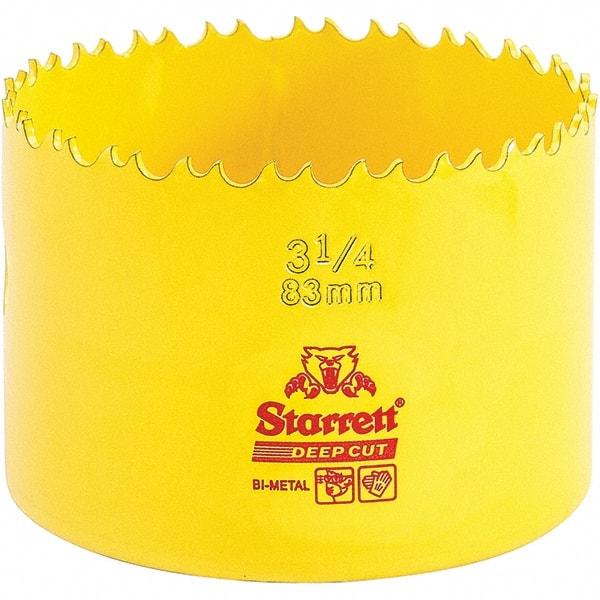 Starrett - 3-1/4" Diam, 2" Cutting Depth, Hole Saw - High Speed Steel Saw, Toothed Edge - Apex Tool & Supply