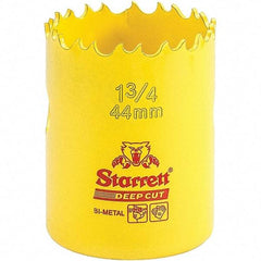 Starrett - 1-3/4" Diam, 2" Cutting Depth, Hole Saw - High Speed Steel Saw, Toothed Edge - Apex Tool & Supply