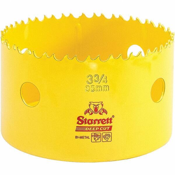 Starrett - 3-3/4" Diam, 2" Cutting Depth, Hole Saw - High Speed Steel Saw, Toothed Edge - Apex Tool & Supply