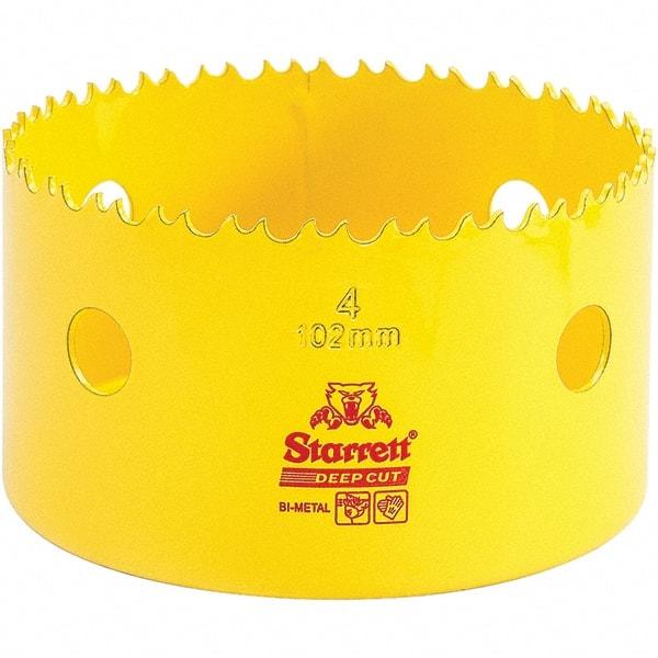 Starrett - 4" Diam, 2" Cutting Depth, Hole Saw - High Speed Steel Saw, Toothed Edge - Apex Tool & Supply