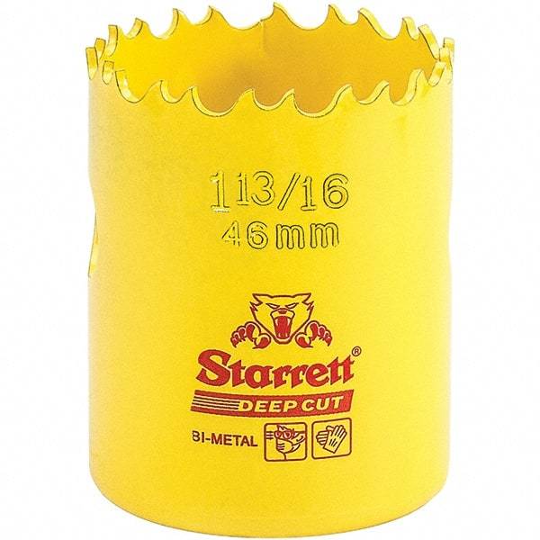 Starrett - 1-13/16" Diam, 2" Cutting Depth, Hole Saw - High Speed Steel Saw, Toothed Edge - Apex Tool & Supply