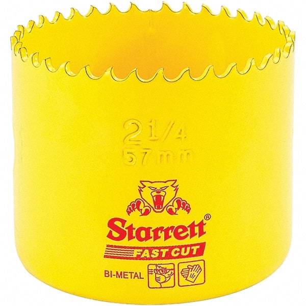 Starrett - 2-1/4" Diam, 1-5/8" Cutting Depth, Hole Saw - High Speed Steel Saw, Toothed Edge - Apex Tool & Supply