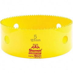 Starrett - 5" Diam, 1-5/8" Cutting Depth, Hole Saw - High Speed Steel Saw, Toothed Edge - Apex Tool & Supply