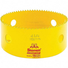 Starrett - 4-1/4" Diam, 1-5/8" Cutting Depth, Hole Saw - High Speed Steel Saw, Toothed Edge - Apex Tool & Supply