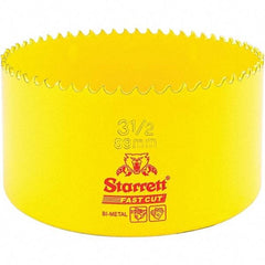 Starrett - 3-1/2" Diam, 1-5/8" Cutting Depth, Hole Saw - High Speed Steel Saw, Toothed Edge - Apex Tool & Supply