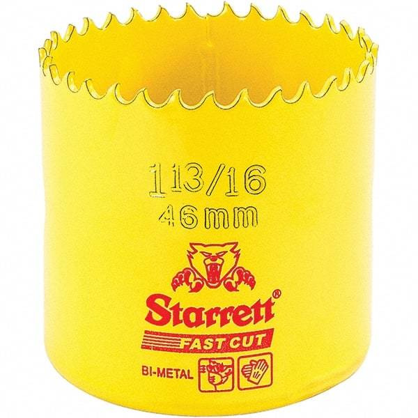 Starrett - 1-13/16" Diam, 1-5/8" Cutting Depth, Hole Saw - High Speed Steel Saw, Toothed Edge - Apex Tool & Supply