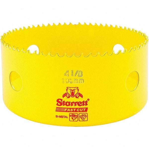 Starrett - 4-1/8" Diam, 1-5/8" Cutting Depth, Hole Saw - High Speed Steel Saw, Toothed Edge - Apex Tool & Supply