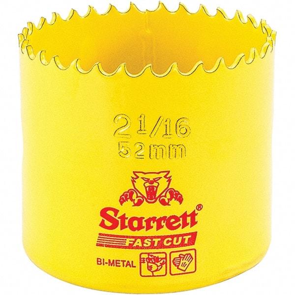 Starrett - 2-1/16" Diam, 1-5/8" Cutting Depth, Hole Saw - High Speed Steel Saw, Toothed Edge - Apex Tool & Supply