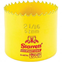 Starrett - 2-1/16" Diam, 1-5/8" Cutting Depth, Hole Saw - High Speed Steel Saw, Toothed Edge - Apex Tool & Supply