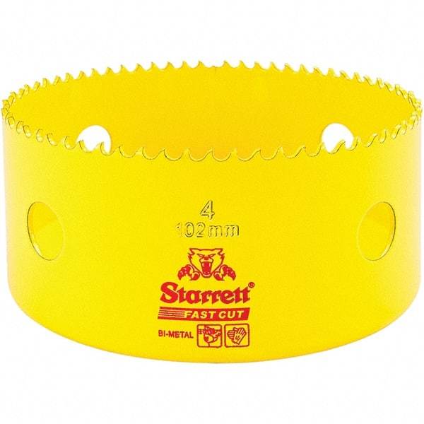 Starrett - 4" Diam, 1-5/8" Cutting Depth, Hole Saw - High Speed Steel Saw, Toothed Edge - Apex Tool & Supply