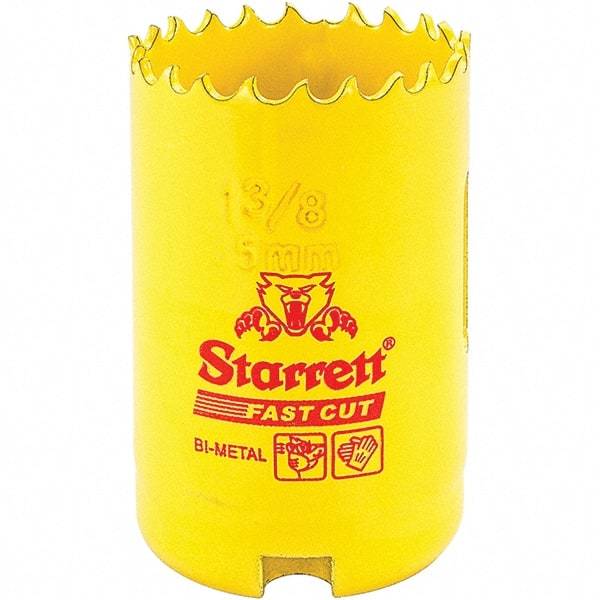Starrett - 1-3/8" Diam, 1-5/8" Cutting Depth, Hole Saw - High Speed Steel Saw, Toothed Edge - Apex Tool & Supply
