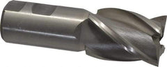 Interstate - 1-1/2", 2" LOC, 1-1/4" Shank Diam, 4-1/2" OAL, 4 Flute, High Speed Steel Square End Mill - Single End, Uncoated, Spiral Flute, 30° Helix, Right Hand Cut, Right Hand Flute - Apex Tool & Supply