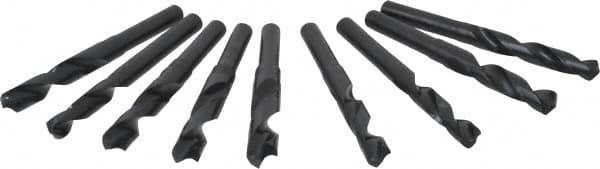 Interstate - 33/64 to 1", 118° Point, Oxide Finish, High Speed Steel Reduced Shank Drill Bit Set - Apex Tool & Supply