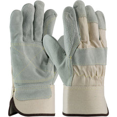 ‎80-8855/M Split Leather Palm - Platinum Series - Hvy Side - Dbl Palm Hvy Wht Canvas - Kevlar Stitch - SC - Exact Industrial Supply