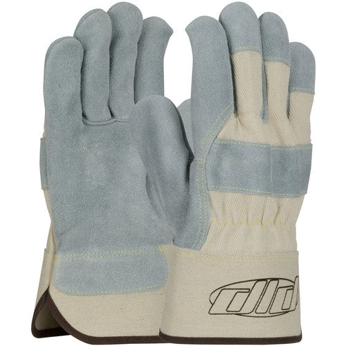 ‎80-8889/M Split Leather Palm - Platinum Series - Hvy Side Split - Launderable Duck Cuff - SC - Exact Industrial Supply