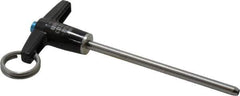 Jergens - 3/16" Diam, 3" Usable Length, T Handle, Push Button Quick Release Pin - 4-1/2" Overall Length, Grade 17-4 Stainless Steel, Passivated Finish - Apex Tool & Supply