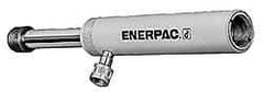 Enerpac - 75 Ton, 6.13" Stroke, 97.41 Cu In Oil Capacity, Portable Hydraulic Single Acting Cylinder - 15.9 Sq In Effective Area, 11.25" Lowered Ht., 17.38" Max Ht., 4.5" Cyl Bore Diam, 3.75" Plunger Rod Diam, 10,000 Max psi - Apex Tool & Supply