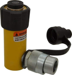 Enerpac - 5 Ton, 1" Stroke, 0.99 Cu In Oil Capacity, Portable Hydraulic Single Acting Cylinder - 0.99 Sq In Effective Area, 4.34" Lowered Ht., 5.34" Max Ht., 1.13" Cyl Bore Diam, 1" Plunger Rod Diam, 10,000 Max psi - Apex Tool & Supply
