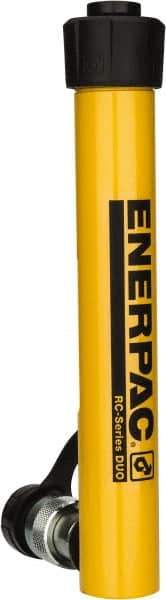 Enerpac - 5 Ton, 7" Stroke, 6.96 Cu In Oil Capacity, Portable Hydraulic Single Acting Cylinder - 0.99 Sq In Effective Area, 10.75" Lowered Ht., 17.75" Max Ht., 1.13" Cyl Bore Diam, 1" Plunger Rod Diam, 10,000 Max psi - Apex Tool & Supply