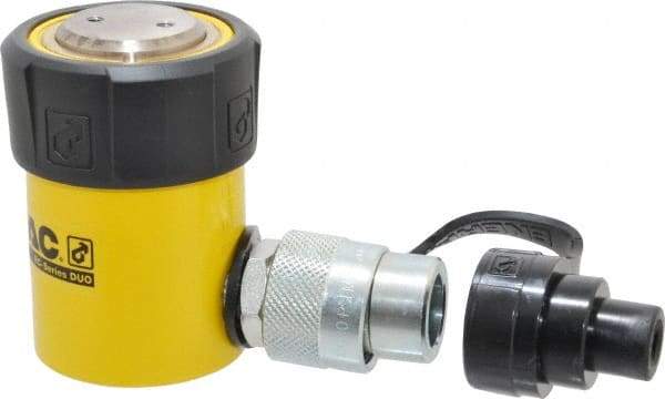 Enerpac - 10 Ton, 1" Stroke, 2.24 Cu In Oil Capacity, Portable Hydraulic Single Acting Cylinder - 2.24 Sq In Effective Area, 3.53" Lowered Ht., 4.53" Max Ht., 1.69" Cyl Bore Diam, 1.5" Plunger Rod Diam, 10,000 Max psi - Apex Tool & Supply