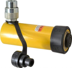Enerpac - 10 Ton, 4.13" Stroke, 9.23 Cu In Oil Capacity, Portable Hydraulic Single Acting Cylinder - 2.24 Sq In Effective Area, 6.75" Lowered Ht., 10.88" Max Ht., 1.69" Cyl Bore Diam, 1.5" Plunger Rod Diam, 10,000 Max psi - Apex Tool & Supply