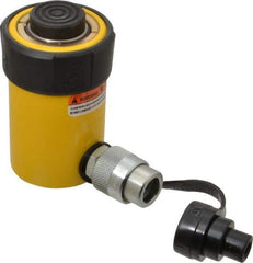 Enerpac - 15 Ton, 1" Stroke, 3.14 Cu In Oil Capacity, Portable Hydraulic Single Acting Cylinder - 3.14 Sq In Effective Area, 4.88" Lowered Ht., 5.88" Max Ht., 2" Cyl Bore Diam, 1.625" Plunger Rod Diam, 10,000 Max psi - Apex Tool & Supply