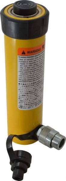 Enerpac - 15 Ton, 6" Stroke, 18.85 Cu In Oil Capacity, Portable Hydraulic Single Acting Cylinder - 3.14 Sq In Effective Area, 10.69" Lowered Ht., 16.69" Max Ht., 2" Cyl Bore Diam, 1.625" Plunger Rod Diam, 10,000 Max psi - Apex Tool & Supply