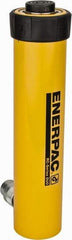 Enerpac - 15 Ton, 8" Stroke, 25.13 Cu In Oil Capacity, Portable Hydraulic Single Acting Cylinder - 3.14 Sq In Effective Area, 12.69" Lowered Ht., 20.69" Max Ht., 2" Cyl Bore Diam, 1.625" Plunger Rod Diam, 10,000 Max psi - Apex Tool & Supply