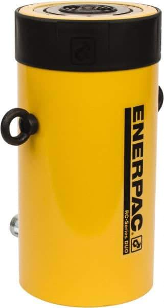 Enerpac - 100 Ton, 6.63" Stroke, 136.67 Cu In Oil Capacity, Portable Hydraulic Single Acting Cylinder - 20.63 Sq In Effective Area, 14.06" Lowered Ht., 20.69" Max Ht., 5.13" Cyl Bore Diam, 4.125" Plunger Rod Diam, 10,000 Max psi - Apex Tool & Supply