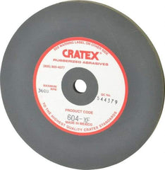 Cratex - 6" Diam x 1/2" Hole x 1/4" Thick, Surface Grinding Wheel - Silicon Carbide, Extra Fine Grade, 3,600 Max RPM, Rubber Bond, No Recess - Apex Tool & Supply