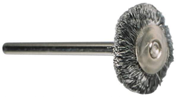 Value Collection - 1/8" Brush Diam, Crimped, End Brush - 1/8" Diam Shank, 15,000 Max RPM - Apex Tool & Supply