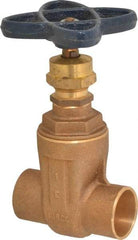 NIBCO - 1" Pipe, Class 125, Soldered Bronze Solid Wedge Stem Gate Valve - 200 WOG, 125 WSP, Screw-In Bonnet - Apex Tool & Supply
