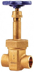 NIBCO - 3" Pipe, Class 150, Soldered Bronze Solid Wedge Rising Stem Gate Valve with Oxygen Service - 300 WOG, 150 WSP, Bolted Bonnet - Apex Tool & Supply