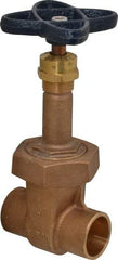 NIBCO - 1" Pipe, Class 150, Soldered Bronze Solid Wedge Rising Stem Gate Valve - 300 WOG, 150 WSP, Bolted Bonnet - Apex Tool & Supply