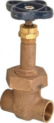 NIBCO - 3/4" Pipe, Class 150, Soldered Bronze Solid Wedge Rising Stem Gate Valve - 300 WOG, 150 WSP, Bolted Bonnet - Apex Tool & Supply